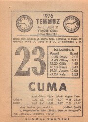 23 Temmuz 1976 Takvim Yaprağı EFM(N)2104 - 3