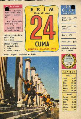 24 Ekim 1975 Takvim Yaprağı - Doğum Günü Hediyesi EFM(N)10360 - 4