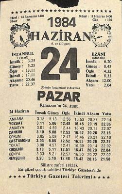 24 Haziran 1984 Takvim Yaprağı - Doğum Günü Hediyesi EFM(N)11390 - 1