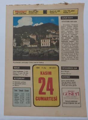 24 Kasım 1984 Takvim Yaprağı - Doğum Günü Hediyesi EFM(N)7028 - 1