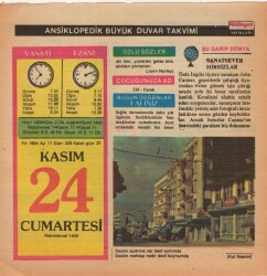 24 Kasım 1984 Takvim Yaprağı EFM(N)4060 - 3