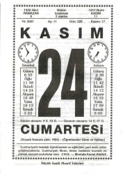 24 Kasım 2001 Takvim Yaprağı Doğum Günü Hediyesi EFM(N)4025 - 3