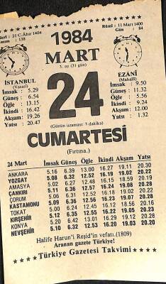 24 Mart 1984 Takvim Yaprağı - Doğum Günü Hediyesi EFM(N)11220 - 1