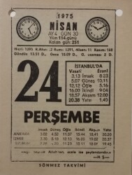 24 Nisan 1975 Takvim Yaprağı - Doğum Günü Hediyesi EFM(N)8151 - 1