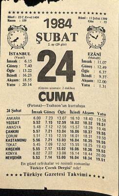 24 Şubat 1984 Takvim Yaprağı - Doğum Günü Hediyesi EFM(N)11820 - 1