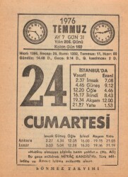 24 Temmuz 1976 Takvim Yaprağı EFM(N)2116 - 3