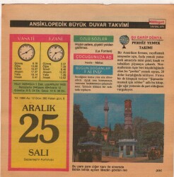 25 Aralık 1984 Takvim Yaprağı EFM(N)4091 - 3