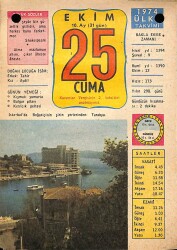 25 Ekim 1974 Takvim Yaprağı - Doğum Günü Hediyesi EFM(N)10391 - 3