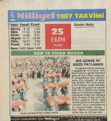 25 Ekim 1987 Resimli Takvim Yaprağı - Doğum Günü Hediyesi EFM(N)10523 - 4