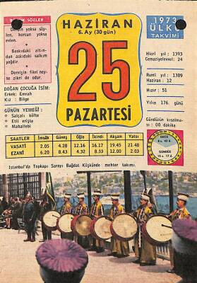 25 Haziran 1973 Takvim Yaprağı - Doğum Günü Hediyesi EFM(N)12370 - 1