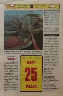 25 Mart 1979 Takvim Yaprağı - Doğum Günü Hediyesi EFM(N)7878 - 2