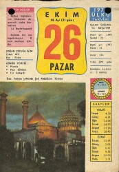 26 Ekim 1975 Takvim Yaprağı - Doğum Günü Hediyesi EFM(N)10362 - 4