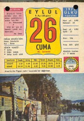 26 Eylül 1975 Takvim Yaprağı - Doğum Günü Hediyesi EFM(N)10422 - 4