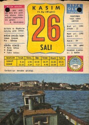 26 Kasım 1974 Takvim Yaprağı - Doğum Günü Hediyesi EFM(N)10699 - 4