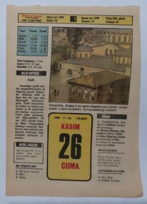 26 Kasım 1982 Takvim Yaprağı - Doğum Günü Hediyesi EFM(N)7301 - 1