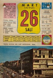 26 Mart 1974 Takvim Yaprağı - Doğum Günü Hediyesi EFM(N)8061 - 1