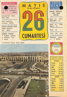 26 Mayıs 1973 Takvim Yaprağı - Doğum Günü Hediyesi EFM(N)9351 - 1