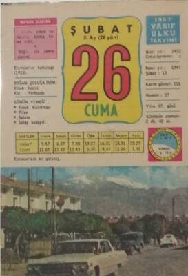 26 Şubat 1982 Takvim Yaprağı - Doğum Günü Hediyesi EFM(N)7736 - 1