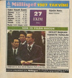 27 Ekim 1987 Resimli Takvim Yaprağı - Doğum Günü Hediyesi EFM(N)10525 - 4