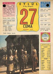 27 Eylül 1974 Takvim Yaprağı - Doğum Günü Hediyesi EFM(N)10453 - 4