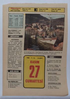 27 Kasım 1982 Takvim Yaprağı - Doğum Günü Hediyesi EFM(N)7302 - 1