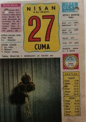 27 Nisan 1973 Takvim Yaprağı - Doğum Günü Hediyesi EFM(N)8332 - 2