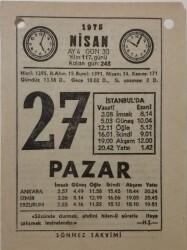 27 Nisan 1975 Takvim Yaprağı - Doğum Günü Hediyesi EFM(N)8154 - 1