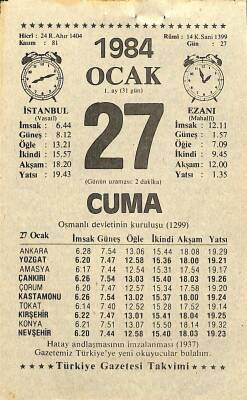 27 Ocak 1984 Takvim Yaprağı - Doğum Günü Hediyesi EFM(N)11171 - 1