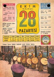 28 Ekim 1974 Takvim Yaprağı - Doğum Günü Hediyesi EFM(N)10394 - 4