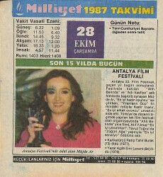 28 Ekim 1987 Resimli Takvim Yaprağı - Doğum Günü Hediyesi EFM(N)10526 - 3