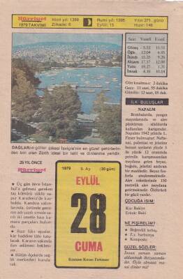 28 Eylül 1979 Takvim Yaprağı -Doğum Günü Hediyesi EFM(N)6369 - 1