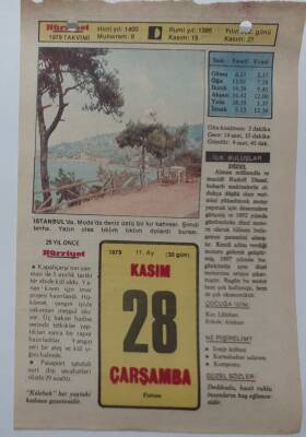 28 Kasım 1979 Takvim Yaprağı - Doğum Günü Hediyesi EFM(N)7409 - 1