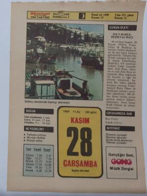 28 Kasım 1984 Takvim Yaprağı - Doğum Günü Hediyesi EFM(N)7032 - 1