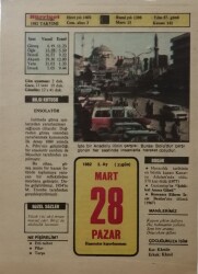 28 Mart 1982 Takvim Yaprağı - Doğum Günü Hediyesi EFM(N)7911 - 1