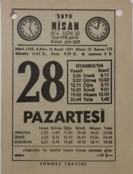 28 Nisan 1975 Takvim Yaprağı - Doğum Günü Hediyesi EFM(N)8155 - 1