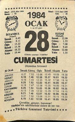 28 Ocak 1984 Takvim Yaprağı - Doğum Günü Hediyesi EFM(N)11812 - 1