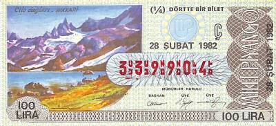 28 Şubat 1982 Piyango Bileti Çeyrek Bilet PYB6407 - 1