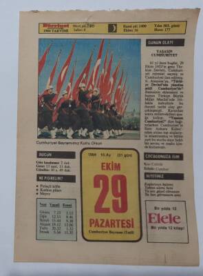 29 Ekim 1984 Takvim Yaprağı - Doğum Günü Hediyesi EFM(N)7003 - 1