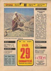 29 Eylül 1984 Takvim Yaprağı - Doğum Günü Hediyesi EFM(N)9808 - 2