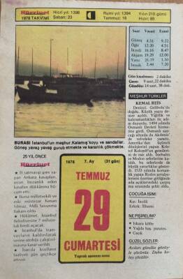 29 Temmuz 1978 Takvim Yaprağı - Doğum Günü Hediyesi EFM(N)9400 - 1