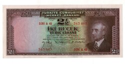 2.Emisyon 1. Tertip 2½ Türk Lirası NATUREL/Ça-ÇİL TCK9327 - 1