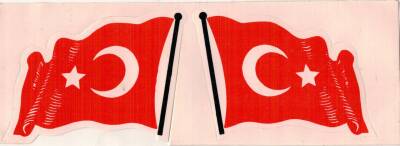 2li Türk Bayrağı Sticker AKS1478 - 1