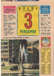 3 Eylül 1981 Takvim Yaprağı EFM(N)2774 - 3