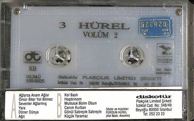 3 Hürel - Volume 2 Kaset (İkinci El) Mavi Bandrol KST23155 - 2