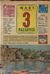 3 Mart 1980 Takvim Yaprağı - Doğum Günü Hediyesi EFM(N)8007 - 3