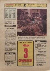 3 Nisan 1982 Takvim Yaprağı - Doğum Günü Hediyesi EFM(N)8338 - 2