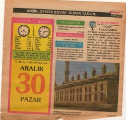 30 Aralık 1984 Takvim Yaprağı EFM(N)4096 - 3