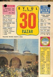 30 Eylül 1979 Takvim Yaprağı - Doğum Günü Hediyesi EFM(N)10166 - 4