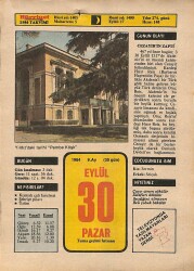 30 Eylül 1984 Takvim Yaprağı - Doğum Günü Hediyesi EFM(N)9809 - 2