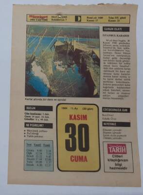 30 Kasım 1984 Takvim Yaprağı - Doğum Günü Hediyesi EFM(N)7034 - 1